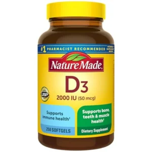 Nature Made Vitamin D3 2000 IU 50 mcg, 250 softgels