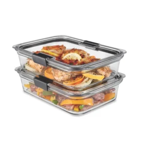 Glass food storage containers with secure lids